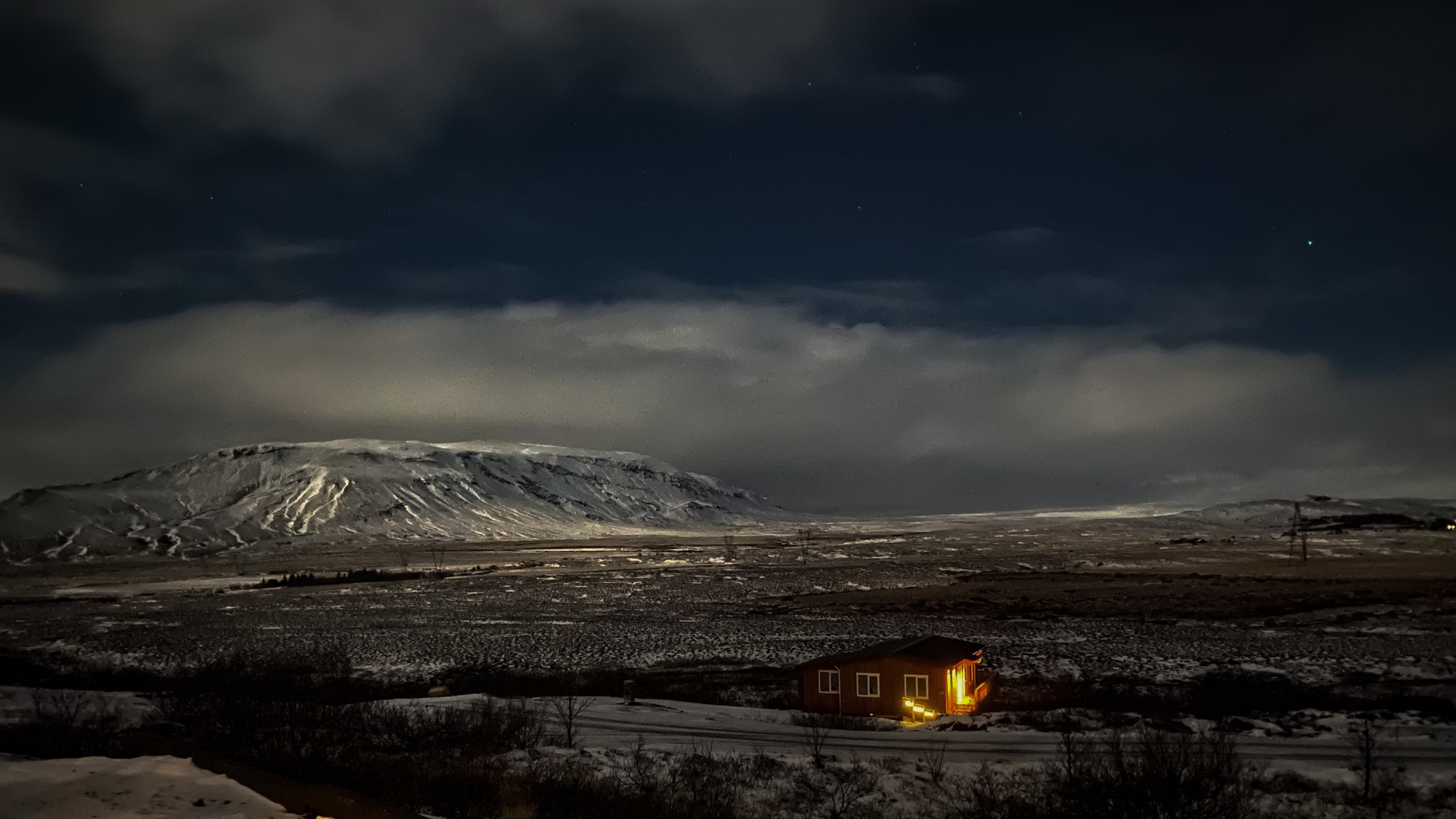 Full moon light on Iceland
